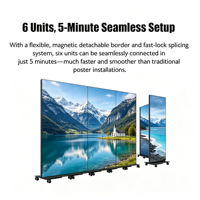 Afficheur LED portable vertical pliable et étanche GOB, écran LED pliable pour ascenseur, pour centre commercial