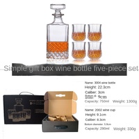 Decantador de whisky de cristal moderno personalizado, juego de vidrio con botella y Vasos