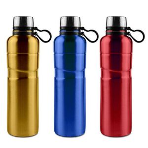 Bouteille d'eau isotherme portable en acier inoxydable de 500 ml à double paroi pour enfants avec poignée en silicone – Isolation thermique 12-24 heures - Product Image 1