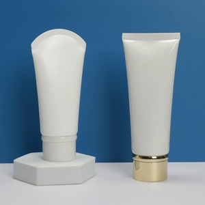 Tube cosmétique de luxe personnalisé en plastique rond à presser pour lotion - Product Image 3