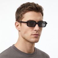 LBAshades MT002 Vente en gros de lunettes de soleil rétro carrées étroites pour hommes et femmes, logo personnalisé, monture classique de petite taille, UV400, lunettes unisexes