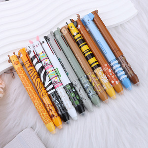 <span class=keywords><strong>Stylo</strong></span> effaçable bicolore 0,5 mm en plastique <span class=keywords><strong>avec</strong></span> motifs d'animaux de dessin animé (tigre, singe, abeille, oreilles d'éléphant) – <span class=keywords><strong>Stylo</strong></span> mignon de grande valeur en boîte - Product Image 2