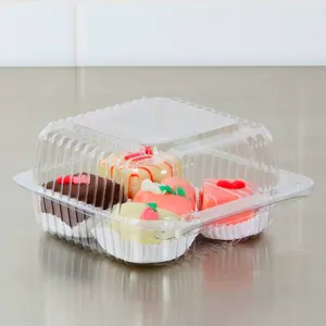 hộp mini bánh Suppliers-Hộp Đựng Bánh Cupcake Hộp Nhựa Trong Suốt Với Nắp Bản Lề Hộp Bánh Phô Mai Nhỏ Nhà Cung Cấp Bánh Trong Suốt