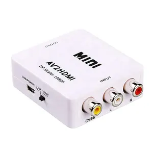 Conversor de áudio e vídeo rca para hdmi, adaptador conversor de áudio e vídeo cvbs composto por rca 1080p