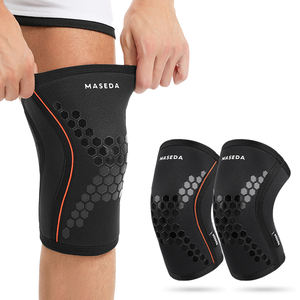 Genouillère de compression respirante en néoprène épais avec logo personnalisé, pour soulager la douleur et offrir une protection antidérapante lors des sports de musculation - Product Image 1