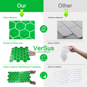 Creative 3D <strong>PVC</strong> Wall Tiles Temperature Resistance Anti-Fouling Wall Stickers Peel Stick Installation Waterproof Function Free - Product Image 5