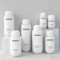 Bouteilles de lotion rondes à fond bombé avec pompe, personnalisables, 80 ml, 100 ml, 250 ml, 300 ml, 350 ml, 400 ml, 500 ml.