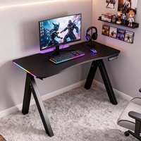 Cadre de bureau de jeu électrique réglable en hauteur avec pieds en forme de K, base de bureau ergonomique pour jeu assis-debout avec éclairage RGB