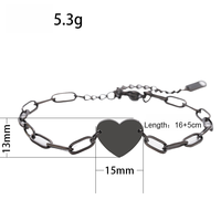Bracelet chaîne trombone en acier inoxydable Ywyougang avec breloque cœur, personnalisable par gravure, multicolore pour femmes et cadeaux
