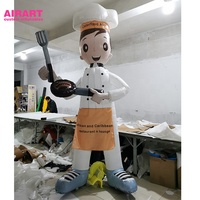 Meilleure vente homme de chef de pizza gonflable pour accessoires de décoration de publicité de restaurant