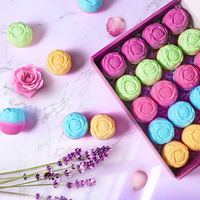 Bombes de bain bio pour femmes avec des huiles essentielles naturelles et un parfum de rose, bombes effervescentes de luxe pour spa à domicile, cadeaux d'anniversaire