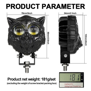 Vente directe d'usine, phares de moto en forme de tête de loup, projecteur LED bicolore, phare antibrouillard pour moto - Product Image 6