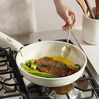 Poêle à frire et casserole en céramique de granit de 5 pièces avec revêtement en marbre pour la cuisine à domicile
