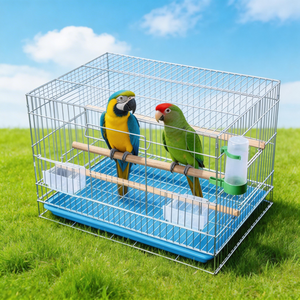 새장 도매 심플 두꺼운 스테인리스 스틸 금속 모던 솔리드 플라스틱 트레이 통기성 친환경 조립 간편 - Product Image 1