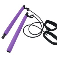Barre de Pilates réglable avec bandes de résistance élastiques, ensemble d'entraînement intelligent pour la maison, yoga, fitness, squats, étirements, hommes/femmes