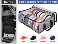 Bolsa de Almacenamiento para Gorras de Béisbol KUYUE, Transparente, con Capacidad para 24 Gorras, Organizador de Gorras de Béisbol para Armario, Plegable