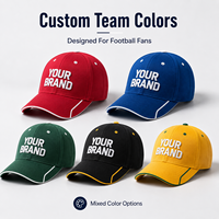 Casquette de baseball personnalisée pour supporters de football, avec logo brodé, chapeau de sport, vente en gros, couleur d'équipe, visière incurvée pour les événements de match.