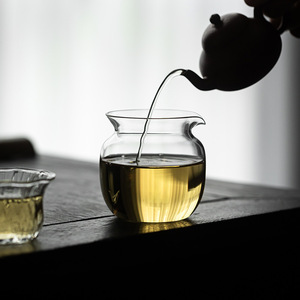 Guanlan Yuanman Fair Cup Round Glass <b>Tea</b> <b>Set</b> High Temperature Resistant Handle Less Kung Fu <b>Tea</b> Ware Afternoon <b>Tea</b> Use - Product Image 3
