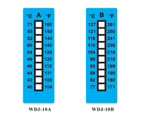 Etiqueta Indicadora de Temperatura Irreversible Multinivel, Autoadhesiva, Sensible al Calor, Serie WDJ de PET, para Uso Eléctrico