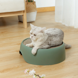 Multi-function Pet Round Bed Cat Toy Cat Scratch Corrugated Board and Warm Soft Cushion - Product Image 6