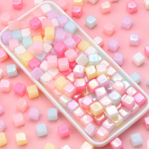 Hot-selling Acrylic Color Electroplating Square Beads for DIY Handmade Materials <b>Bracelets</b> Mobile <b>Phone</b> Chains Accessories - Product Image 2