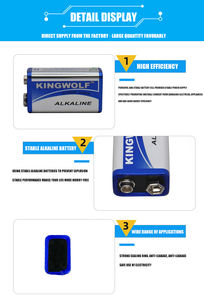 Paquete retráctil individual Super Power 6f22 6LR61 9V 950mAh Batería alcalina personalizada para alarma de humo - Product Image 3