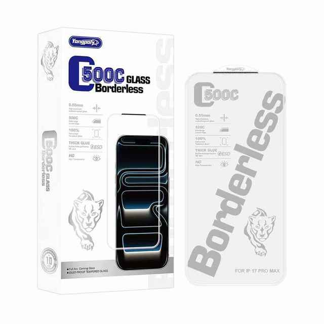 500CC 3D Borderless High Clear Tempered Glass 0.55mm Thick Glue With Dust-proof Net Screen Protector for 18 Pro Max 17 16 15 Pro