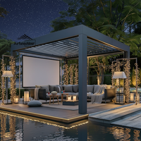 Pergola Bioclimatique Motorisée Écologique en Aluminium Sweet Home avec Toit à Lames Rétractables pour Extérieur, Abri de Jardin Imperméable et Naturel