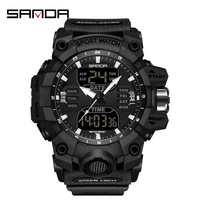 Montre à quartz de luxe SANDA 6126 pour homme, bracelet en silicone, mouvement de haute qualité, style moderne, vente en gros d'usine, prix bas