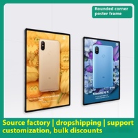 Papan Iklan Logam yang Dapat Disesuaikan Bingkai Poster Magnetik Bulat Cetak Sablon Perubahan Warna Logo OEM Bingkai Foto LCD 4K