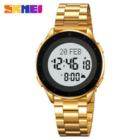 SKMEI 2300 jam tangan Digital olahraga, arloji Digital doa Muslim desain trendi bahan baja tahan karat tahan air kustom Alarm kompas Azan