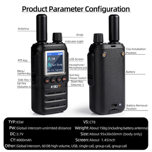 Radio KSUN CT8 Poc 4G, Walkie Talkie a Lungo Raggio, Radio Mobile GSM con Scheda SIM, Radio Bidirezionale Portatile con Interfono <span class=keywords><strong>Wireless</strong></span> - Product Image 2