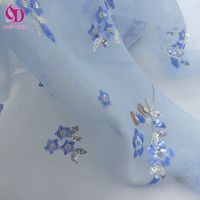 Nouvel Arrivage en Gros Tissu Brodé 3D Perlé à Paillettes en Tube, Dentelle Organza Composée, Tissu d'Habillement de Haute Qualité