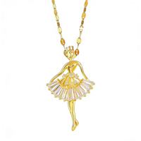 Collier Pendentif Ballerine en Cristal pour Filles, Breloque Danseuse de Ballet, Bijou de Cou, Cadeau Compétition de Danse, Collier Danseuses