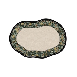 Tapis de style américain irrégulier à motif floral en fibre de polyester imperméable pour salon et chambre à coucher, forme originale, décoration intérieure - Product Image 5