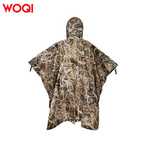 Imperméable camouflage Woqi avec capuche, poncho imperméable, softshell unisexe adulte, vêtements de chasse, pêche, randonnée, camping - Product Image 3