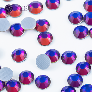 YHB ขายส่งคริสตัลหลากสี คริสตัลสีน้ำเงินเมอริเดียนแบบติดด้วยความร้อนสำหรับตกแต่งเล็บ - Product Image 2