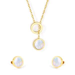 Conjunto de joyería de acero inoxidable con diseño de estrella para mujer, conjunto de collar y pendientes de moda para fiesta, diseño elegante y sencillo - Product Image 2