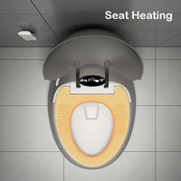 Offre Spéciale toilette automatique de luxe gris argenté séchage à air chaud toilette en forme d'oeuf toilette intelligente au sol
