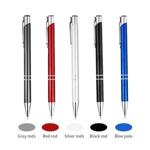 Stylo bille publicitaire en métal rouge avec logo personnalisé imprimé pour la promotion - Product Image 5