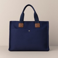 Sac fourre-tout en toile réutilisable de luxe, grand format, écologique, avec logo personnalisé imprimé, fermeture éclair longue et poche pliable