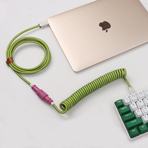 Cable de teclado portátil tipo C a USB C cable en espiral largo para teclado mecánico USB C Cable de aviador en espiral - Product Image 3