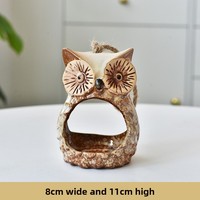 Petit pot de fleurs en forme de hibou de style nordique, plantes succulentes suspendues, pot décoratif de dessin animé, pot de fleurs hydroponique mural