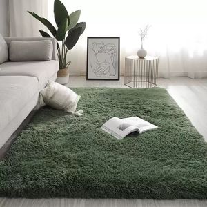 Alfombra Grande de Pelo Largo Teñida, Ultra Suave y Esponjosa, de Fibra Artificial, para Sala de Estar, Dormitorio, Habitación Infantil, Decoración de Interiores, Color Oscuro - Product Image 6