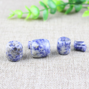 Perles de tête de Bouddha en pierre bleue et blanche, 16MM, 18MM, 20MM, pour bijoux bouddhistes, accessoires, cérémonies religieuses - Product Image 2