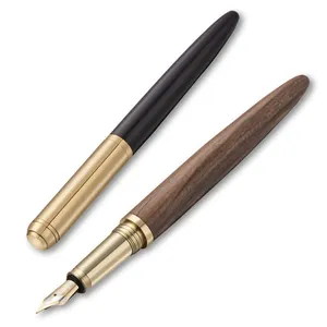 ปากกาไม้ทำมือหรูหราสินค้าส่งเสริมการขายใหม่ปากกาไม้ปลอดสารพิษจากจีนพร้อมปากกาลูกกลิ้งทองเหลือง
