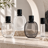 Flacons vaporisateurs de parfum en verre vides de 10 ml, 30 ml, 50 ml, atomiseurs de parfum portables avec bouchons noirs pour l'emballage d'échantillons de voyage