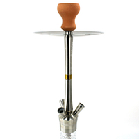 Ensemble de chicha arabe de grande taille à 3 tuyaux, chicha arabe en acier inoxydable