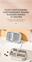 Auslaufsicherer BPA-freier Mikrowellengeeigneter Edelstahl Meal Prep Behälter 3-Fach Bento-Box mit Sicherheitsverschluss für Büro und Schule