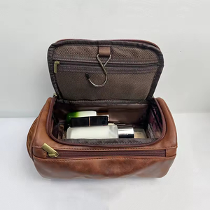Bolsa de Aseo para Hombre de PU Impermeable de Alta Calidad con Logotipo Personalizado al por Mayor, Bolsa de Cosméticos de Viaje, Neceser de Cuero Sintético de Lujo, Bolsa de Maquillaje - Product Image 4